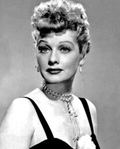 Black and whilte portrait of Lucile Ball